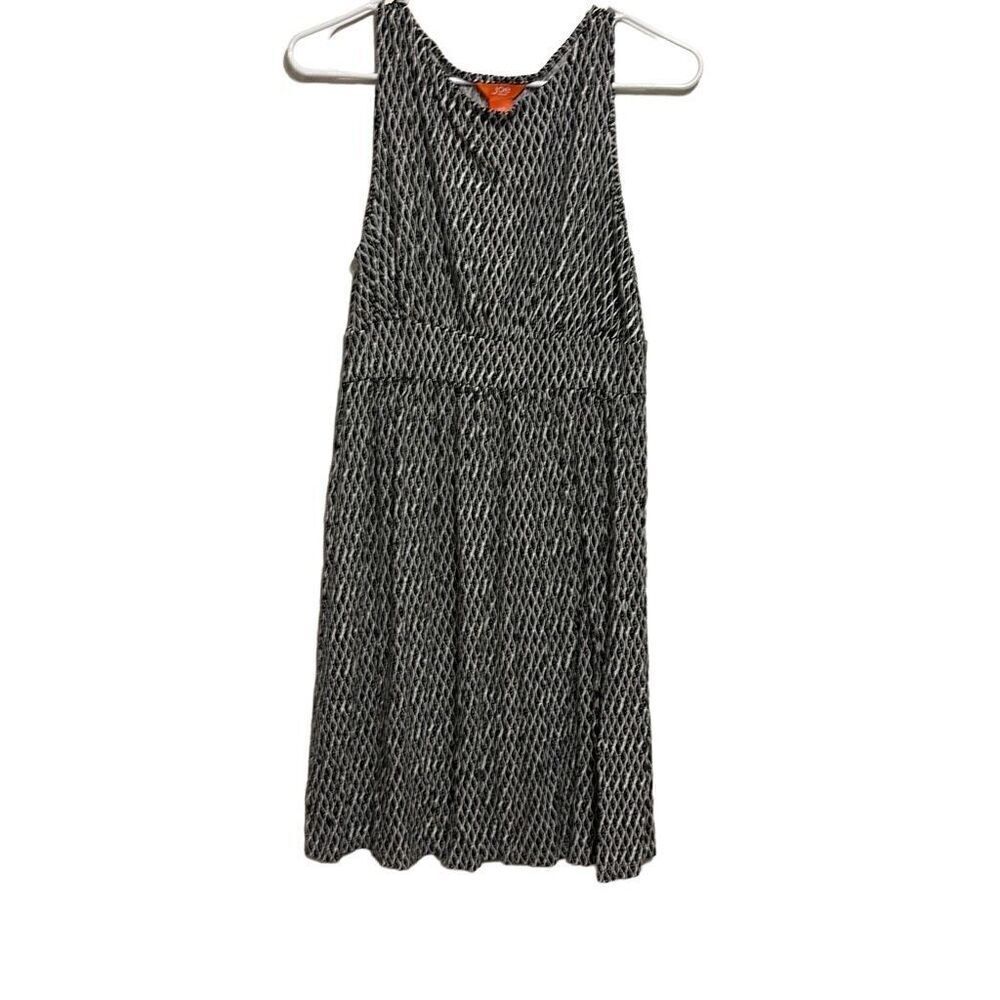 Joe Fresh For JC Penney Women's Black Sleeveless White Ogee Dress Size S/P - Picture 1 of 3